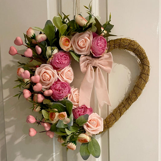Blush Heart Spring Wreath