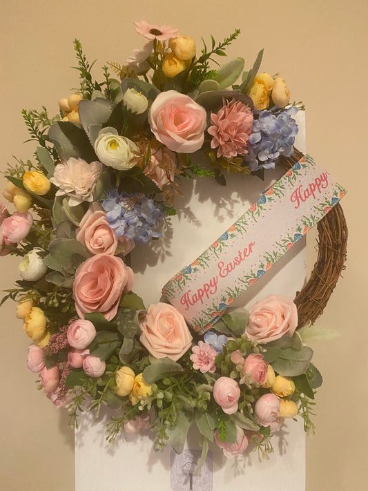 Bridgerton Inspired Pastel Floral Wreath